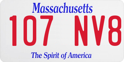 MA license plate 107NV8