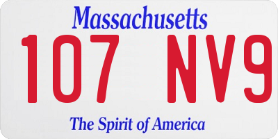 MA license plate 107NV9