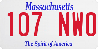 MA license plate 107NW0