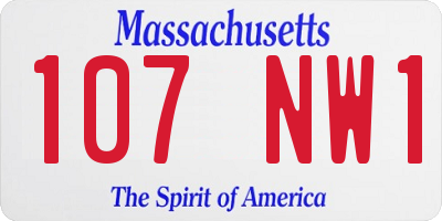 MA license plate 107NW1