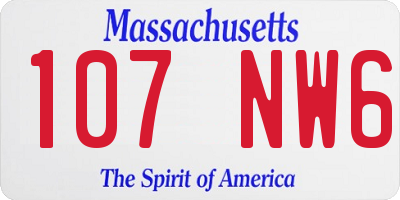 MA license plate 107NW6