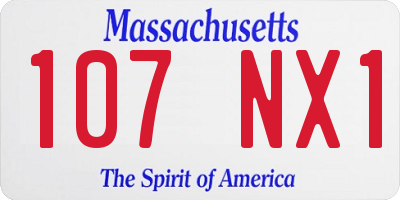 MA license plate 107NX1