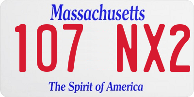 MA license plate 107NX2