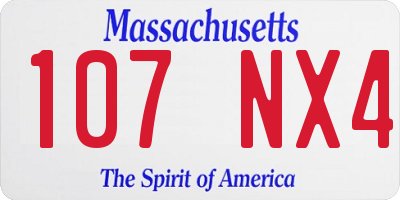 MA license plate 107NX4