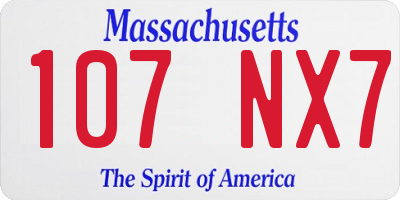 MA license plate 107NX7