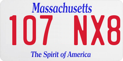 MA license plate 107NX8