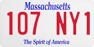 MA license plate 107NY1