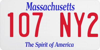 MA license plate 107NY2