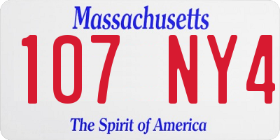 MA license plate 107NY4