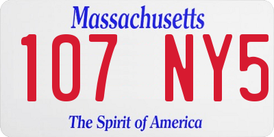 MA license plate 107NY5