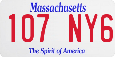 MA license plate 107NY6