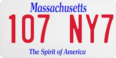 MA license plate 107NY7