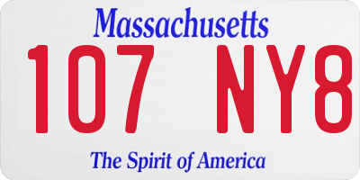 MA license plate 107NY8