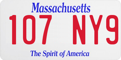 MA license plate 107NY9