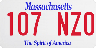 MA license plate 107NZ0