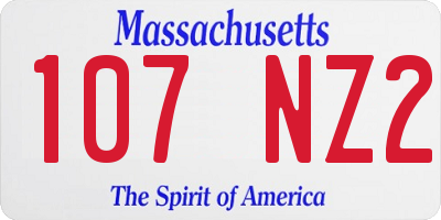 MA license plate 107NZ2