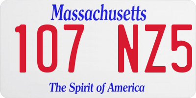 MA license plate 107NZ5