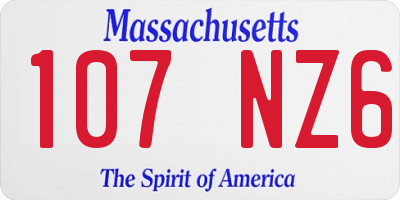 MA license plate 107NZ6