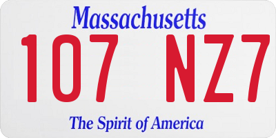 MA license plate 107NZ7