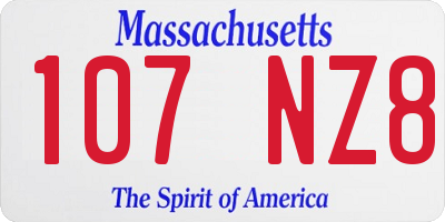 MA license plate 107NZ8