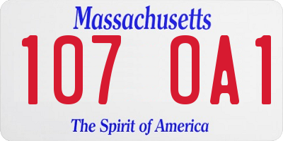 MA license plate 107OA1