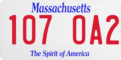 MA license plate 107OA2