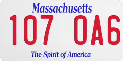 MA license plate 107OA6