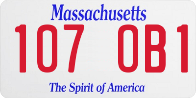 MA license plate 107OB1