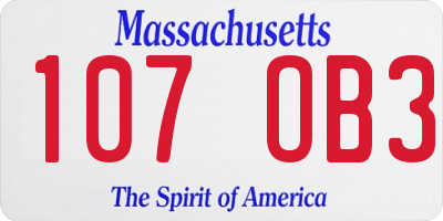 MA license plate 107OB3