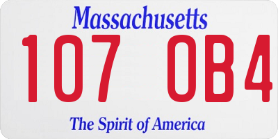 MA license plate 107OB4