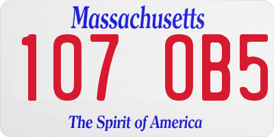 MA license plate 107OB5