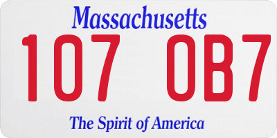 MA license plate 107OB7