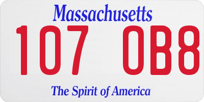 MA license plate 107OB8