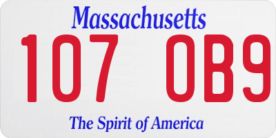 MA license plate 107OB9