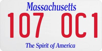 MA license plate 107OC1