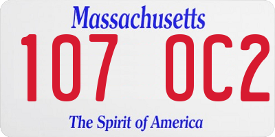 MA license plate 107OC2