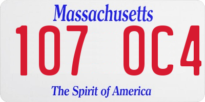 MA license plate 107OC4