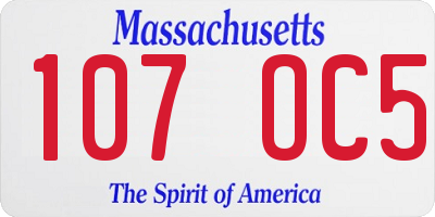 MA license plate 107OC5