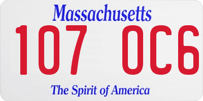 MA license plate 107OC6