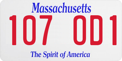 MA license plate 107OD1