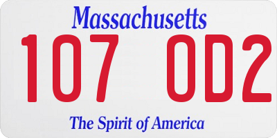 MA license plate 107OD2