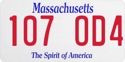 MA license plate 107OD4