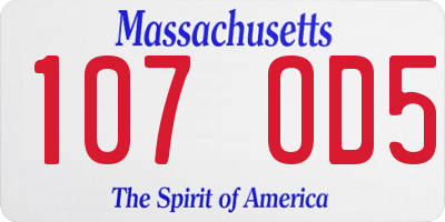 MA license plate 107OD5