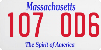 MA license plate 107OD6