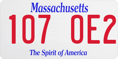 MA license plate 107OE2