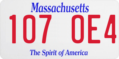 MA license plate 107OE4