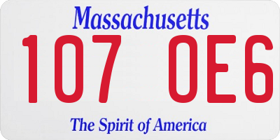 MA license plate 107OE6
