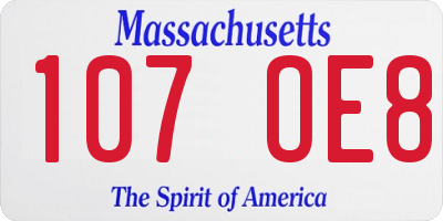 MA license plate 107OE8