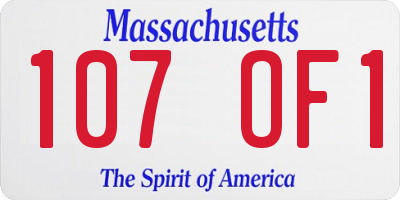 MA license plate 107OF1
