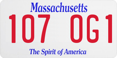 MA license plate 107OG1
